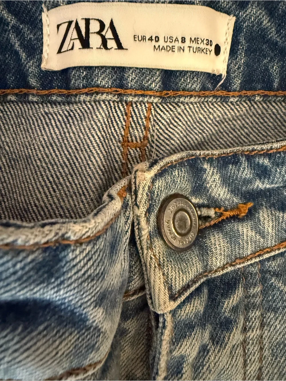 Zara Light Blue Wide-Leg High-Rise Jeans